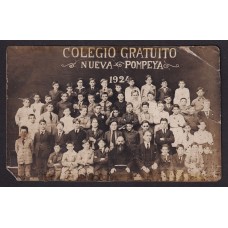 CIUDAD DE BUENOS AIRES 1924 COLEGIO NUEVA POMPEYA ANTIGUA FOTO TARJETA POSTAL CON DEFECTOS